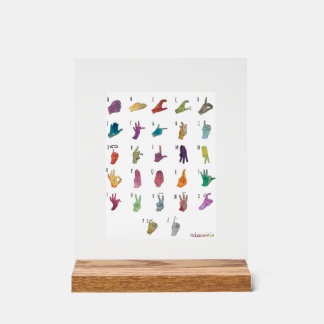PANNEAU EN ACRYLIQUE ABECEDARIO LENGUA DE SIGNOS