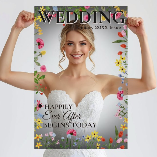 Panneau En Acrylique Accessoire de photo de mariage - Couverture de mag (Magazine Wedding Photo Prop - Custom DIY Photobooth)