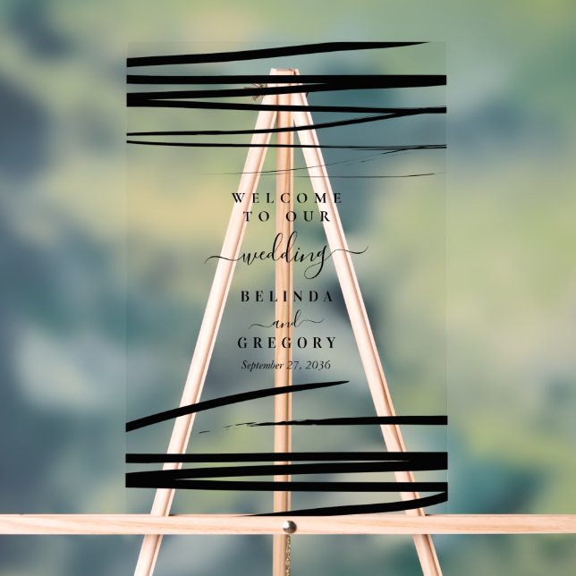 Panneau En Acrylique Accueil Abstrait de Black White moderne (Neutre)