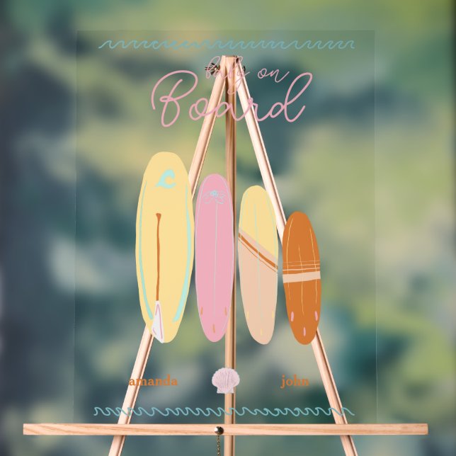 Panneau En Acrylique Accueil baby shower bébé à bord (Neutre)