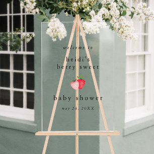 Panneau En Acrylique Accueil Baby shower de filles douces Berry HEIDI