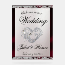 Accueil Coeur, Ruban Bourgogne et étincelle