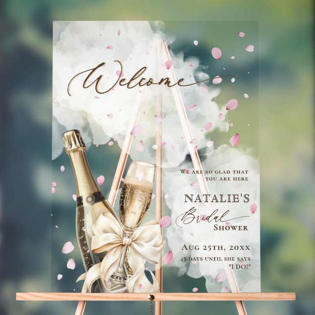 Panneau En Acrylique Accueil de la Baby Shower Brunch pétillant aux pét (Neutre)