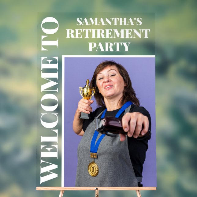 Panneau En Acrylique Accueil de la fête de retraite photo personnalisée (Neutre)