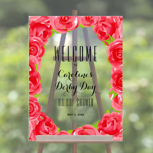 Panneau En Acrylique Accueil de la Fête des mariées de style Roses roug