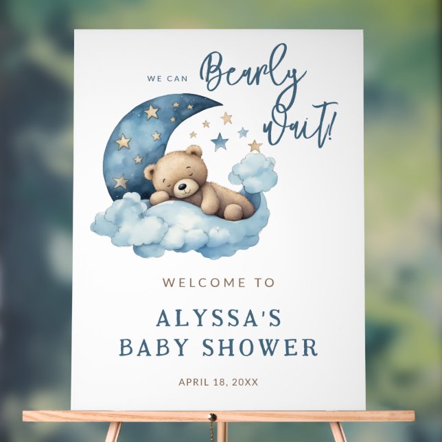 Panneau En Acrylique Accueil du Baby shower d'attente rapide (Neutre)