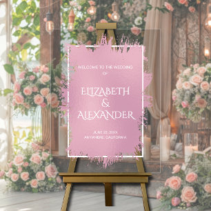 Panneau En Acrylique Accueil du Mariage de démarrage rose chic