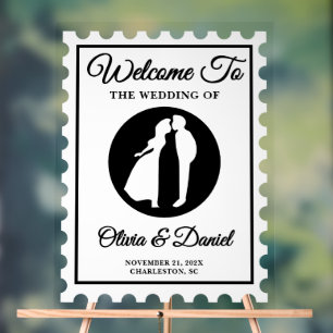 Panneau En Acrylique Accueil du Mariage de timbres Postage vintage