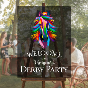 Panneau En Acrylique Accueil du Racehorse Derby Party