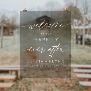 Panneau En Acrylique Accueil Élégant À Notre Happy Toujours Après