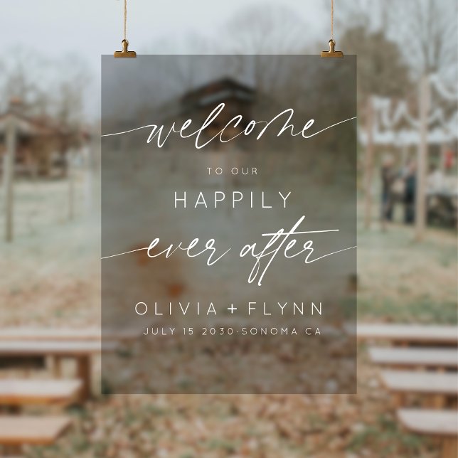 Panneau En Acrylique Accueil Élégant À Notre Happy Toujours Après (Créateur téléchargé)