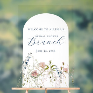 Panneau En Acrylique Accueil élégant de la Fête des mariées Fleur sauva