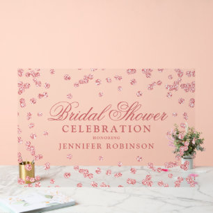 Panneau En Acrylique Accueil élégant de rose gold pailleté pour une soi