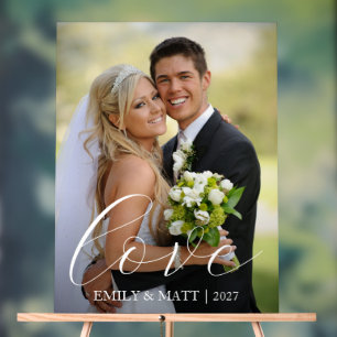Panneau En Acrylique Accueil Mariage d'amour photo personnalisé