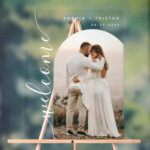 Panneau En Acrylique Accueil Mariage d'Arche Photo Moderne
