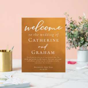 Panneau En Acrylique Accueil Mariage de automne simple Rustique Gold
