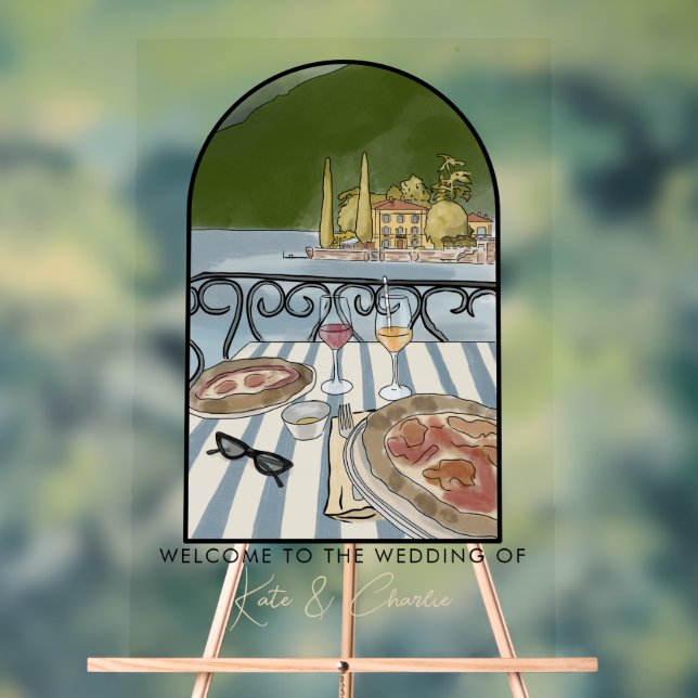 Panneau En Acrylique Accueil Mariage italien (Neutre)