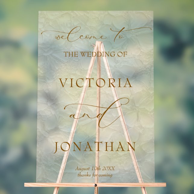 Panneau En Acrylique Accueil Mariage ivoire simple (Neutre)