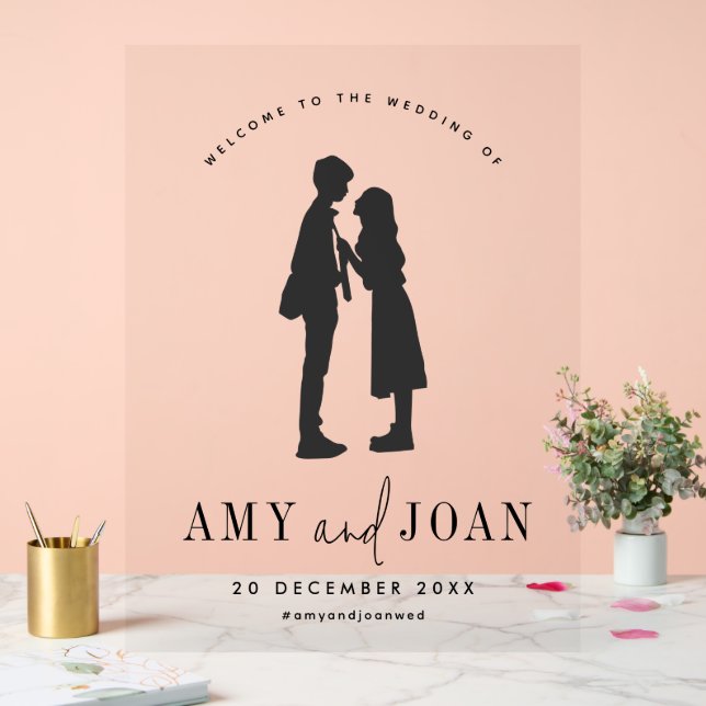 Panneau En Acrylique Accueil Mariage mini Couple Cute (Mariage)