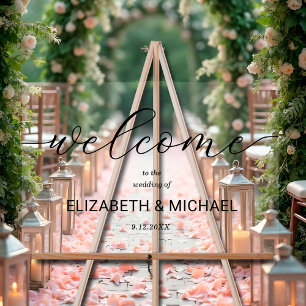 Panneau En Acrylique Accueil Mariage minimaliste