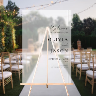 Panneau En Acrylique Accueil Mariage minimaliste moderne
