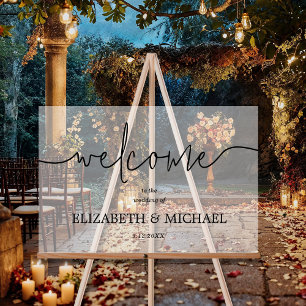 Panneau En Acrylique Accueil Mariage minimaliste moderne