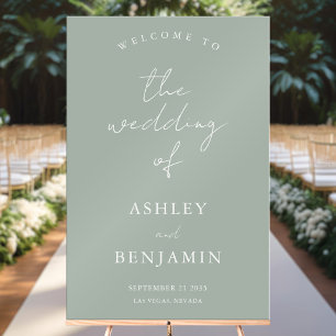 Panneau En Acrylique Accueil Mariage simple et élégant