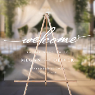 Panneau En Acrylique Accueil minimaliste du Mariage de script