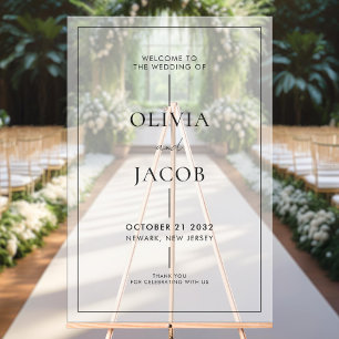 Panneau En Acrylique Accueil minimaliste moderne du Mariage givré