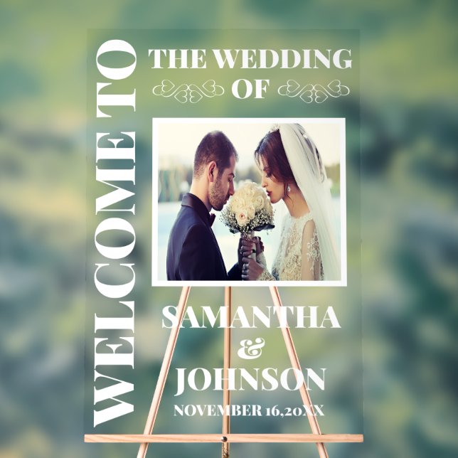 Panneau En Acrylique Accueil personnalisé du Mariage photo (Neutre)