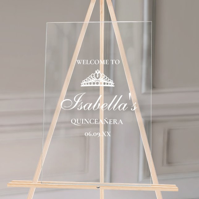Panneau En Acrylique Accueil Quinceanera (Créateur téléchargé)