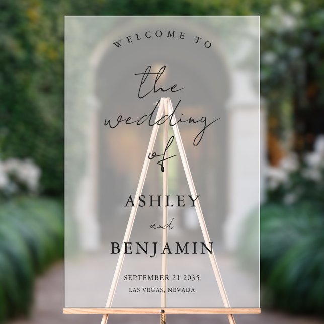 Panneau En Acrylique Accueil simple Elegant Mariage givré (Créateur téléchargé)