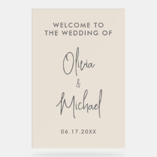 Panneau En Acrylique Accueil simple et moderne Mariage Champagne