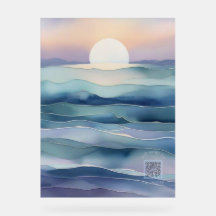 Acrylic Nursery Sign | Indigo Ocean Moon
