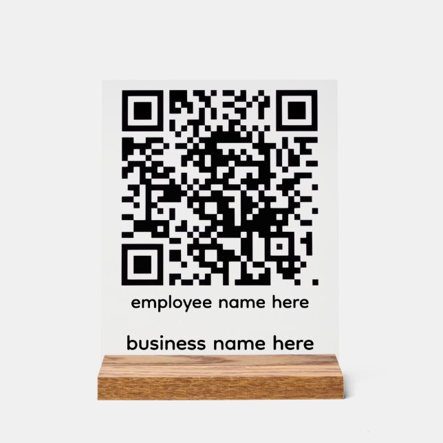 Panneau En Acrylique Acrylic QR Code Sign (Recto)