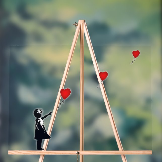 Panneau En Acrylique Acrylic Sign | Hope Balloon Girl (Neutre)