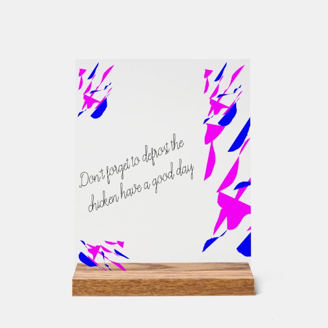 Panneau En Acrylique Acrylic sign with stand (Recto)