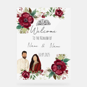 Panneau En Acrylique Acrylique floral Nikkah
