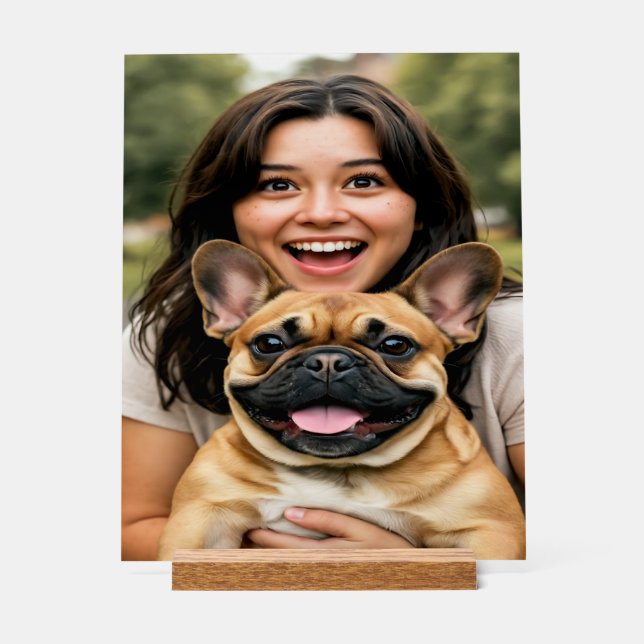 Panneau En Acrylique Add French Bulldog Photo Personalize (Recto)