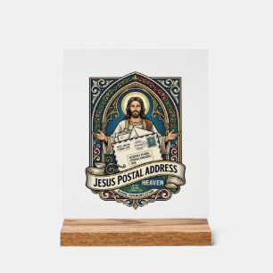 Panneau En Acrylique Adresse postale de Jésus Ciel Adresse postale de J