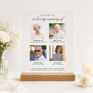 Panneau En Acrylique Affichage de photos de mariage à la mémoire de vos