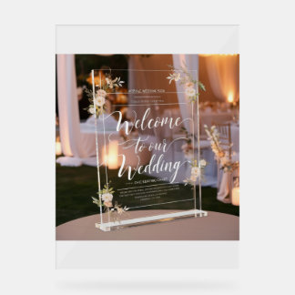 Panneau En Acrylique "Affiche de bienvenue Mariage acrylique"