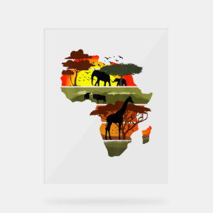 Panneau En Acrylique Afrique Continent coucher de soleil Safari Nature 