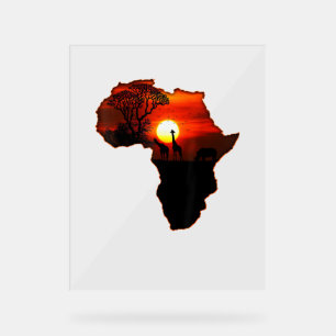 Panneau En Acrylique Afrique T Carte Chemise De L'Afrique Le Soleil Sud