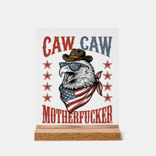 Panneau En Acrylique Aigle patriotique Caw Caw Design de t-shirt drôle