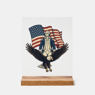 Panneau En Acrylique Aigle Patriotique et Général Colonial Vintage Vect