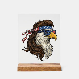 Panneau En Acrylique Aigle patriotique Mulle Coupe vintage gravure vect