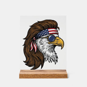 Panneau En Acrylique Aigle patriotique Mullet Gravure vintage vecteur D