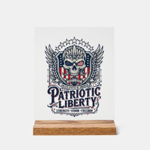 Panneau En Acrylique Aigle Tactique Patriotique Crâne Inspiré Militaire