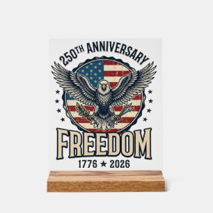 Panneau En Acrylique Aile de la liberté vintage pour le 250e anniversai